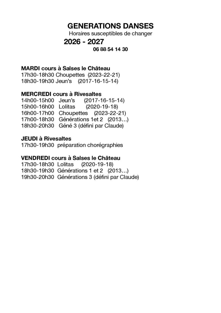 horaires 26-27